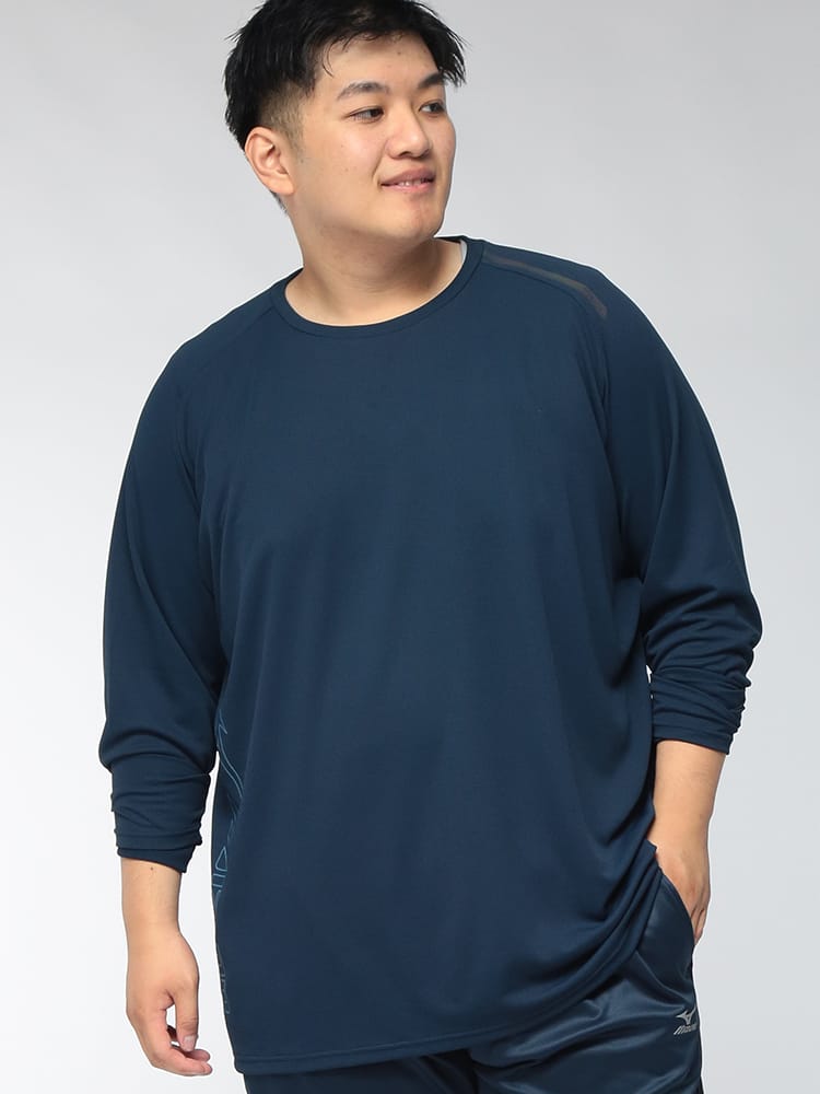 Tシャツ 長袖 メンズ 大きいサイズ リフレクタクール クルーネック 裾ロゴ 通気性 速乾 長袖Tシャツ K2JADB50