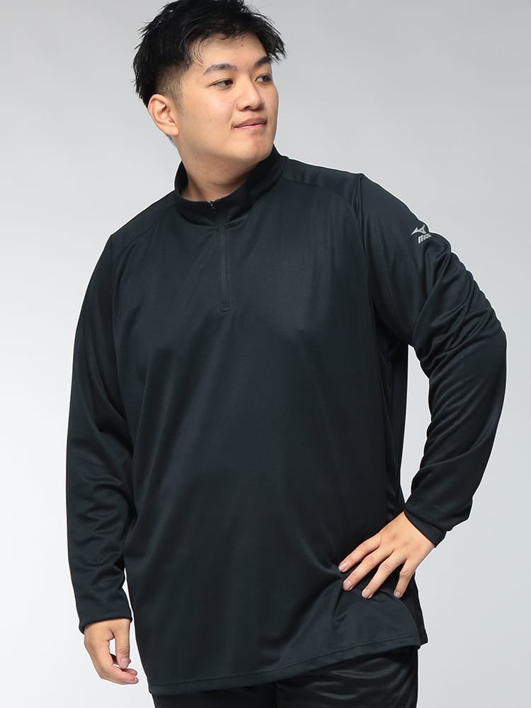 ハーフジップTシャツ 長袖 メンズ 大きいサイズ PURE HYPER ハーフジップ 袖ロゴ 無地 カットソー K2JADB80