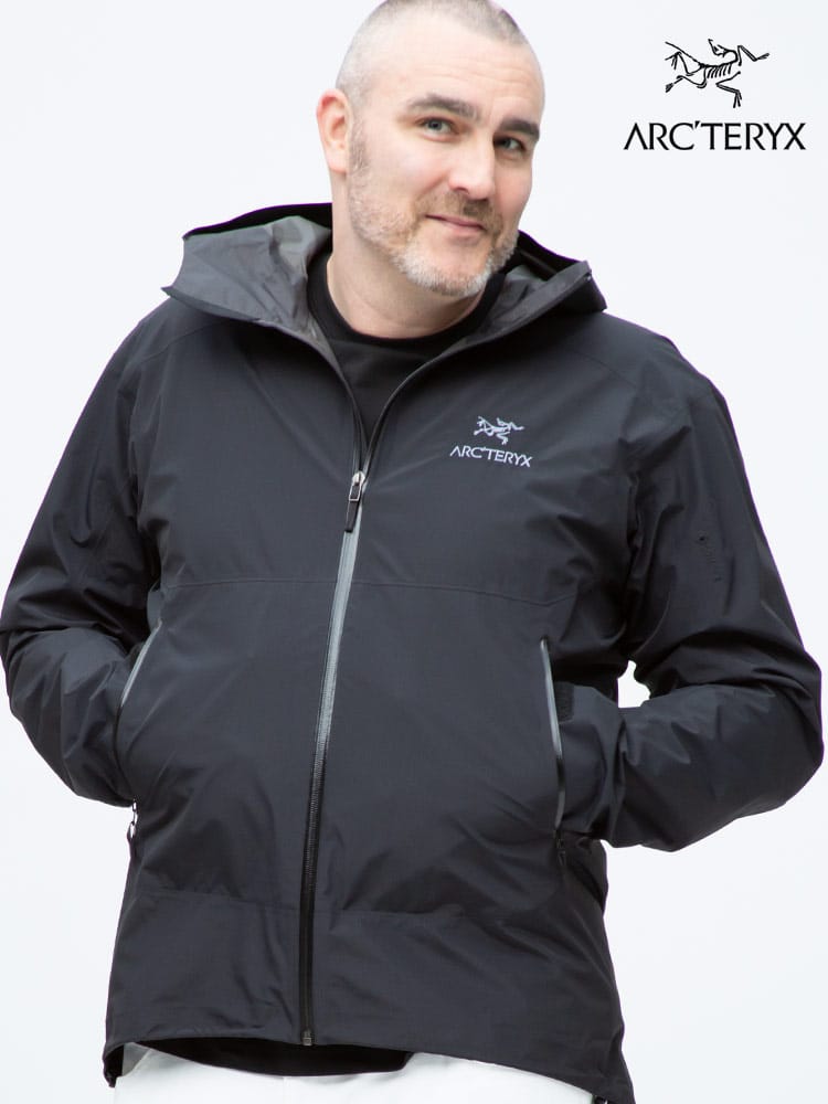 大きいサイズ メンズ ARC'TERYX (アークテリクス) ゴアテックス 胸ロゴ刺繍 フード フルジップ ジャケット zeta sl jacket 雨の日 梅雨