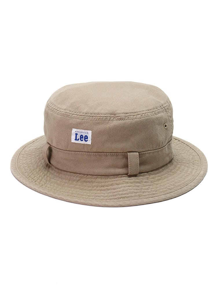 大きいサイズ メンズ Lee (リー) コットンツイル ロゴ バケットハット