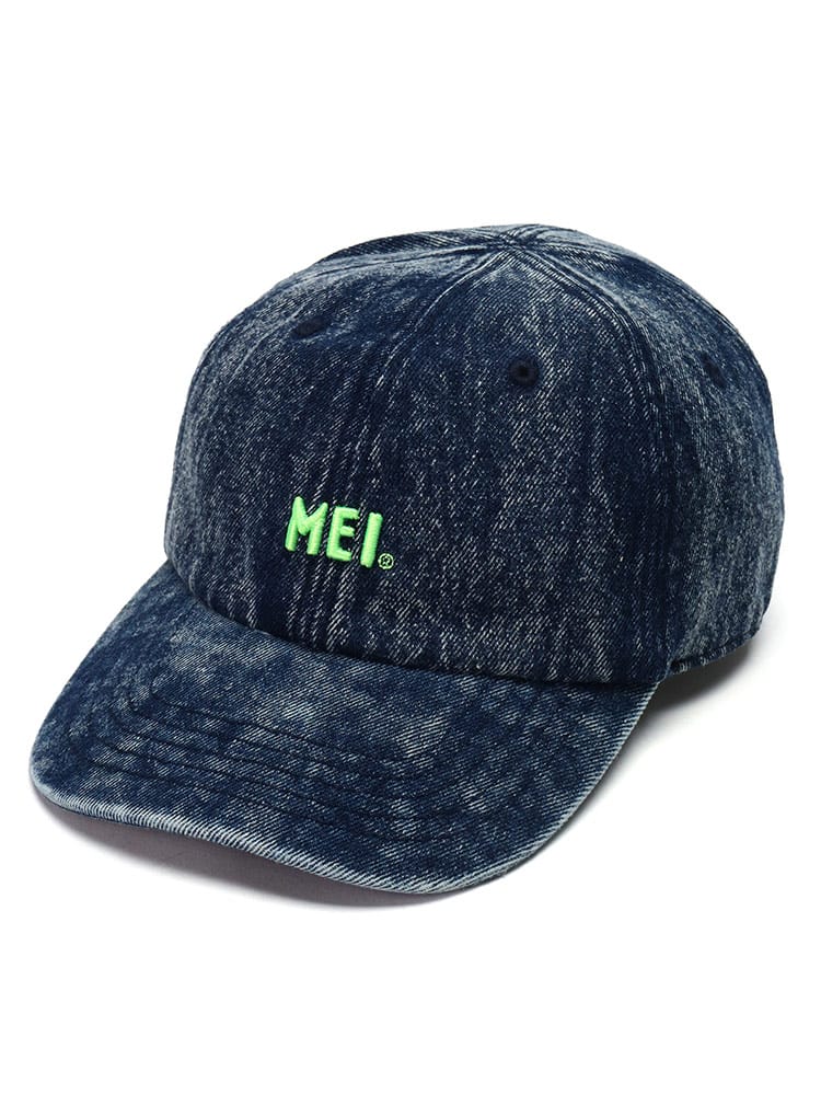 在庫処分 返品交換不可 大きいサイズ メンズ MEI (メイ) デニム ロゴ キャップ LOW CAP DENIM