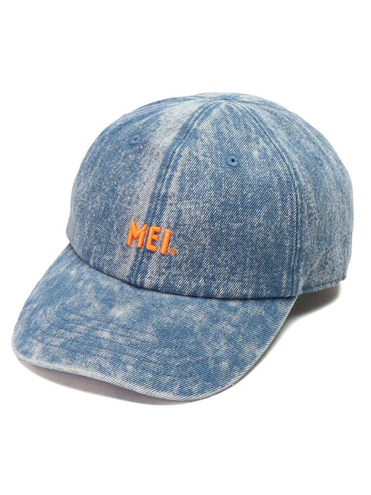 在庫処分 返品交換不可 大きいサイズ メンズ MEI (メイ) デニム ロゴ キャップ LOW CAP DENIM