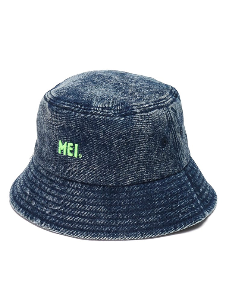大きいサイズ メンズ MEI メイ ロゴ デニム バケットハット BUCKETHAT DENIM