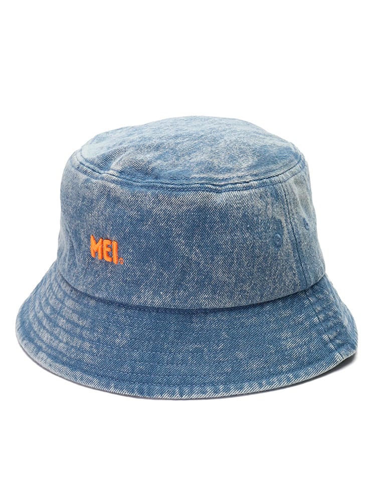 大きいサイズ メンズ MEI メイ ロゴ デニム バケットハット BUCKETHAT DENIM