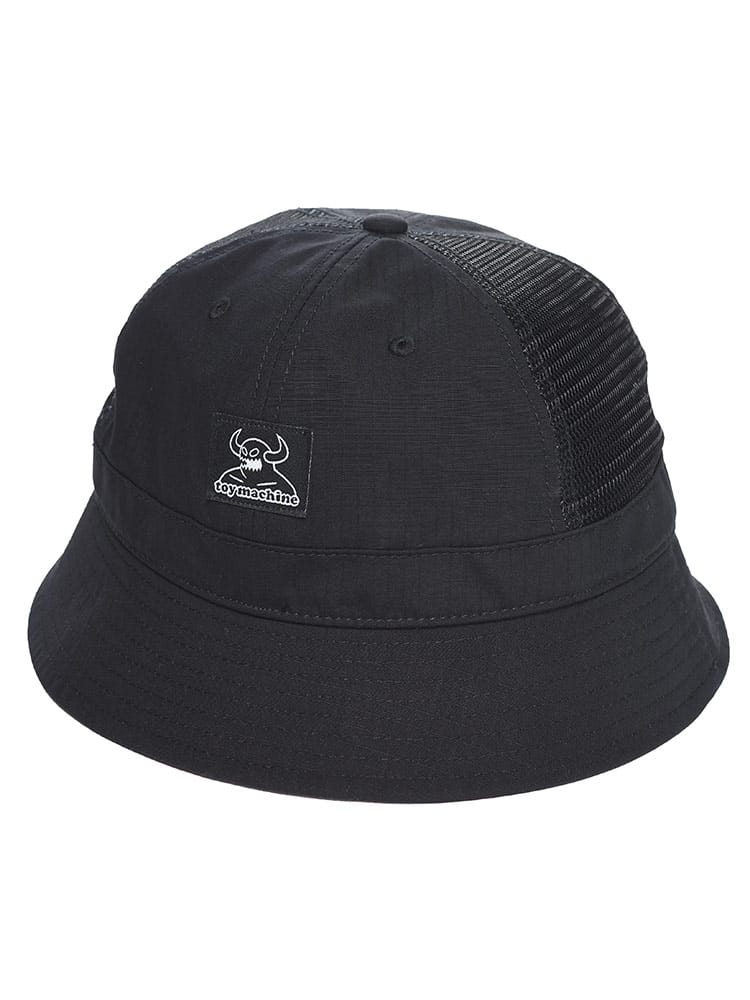 バケットハット サイドメッシュ ロゴパッチ ドローコード付き キャップ 帽子 大きいサイズ メンズ