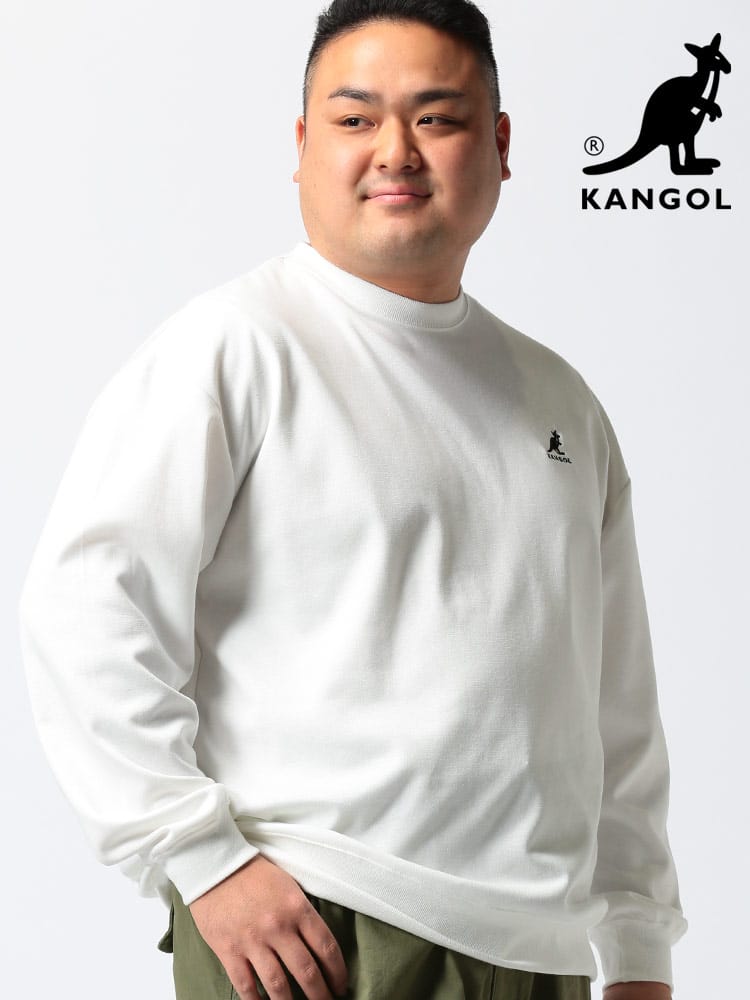 大きいサイズ メンズ KANGOL (カンゴール) ブランドロゴ バックプリント クルーネック スウェット 長袖 トレーナー