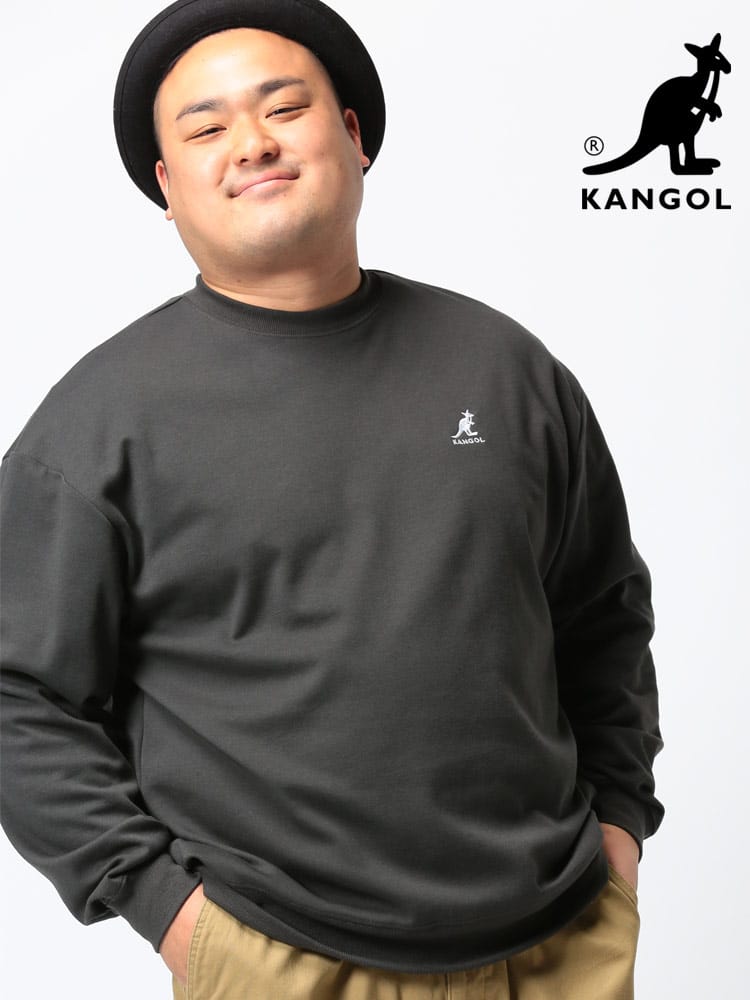 大きいサイズ メンズ KANGOL (カンゴール) ブランドロゴ バックプリント クルーネック スウェット 長袖 トレーナー