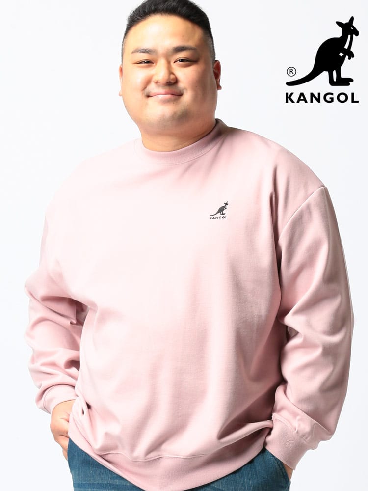 大きいサイズ メンズ KANGOL (カンゴール) ブランドロゴ バックプリント クルーネック スウェット 長袖 トレーナー