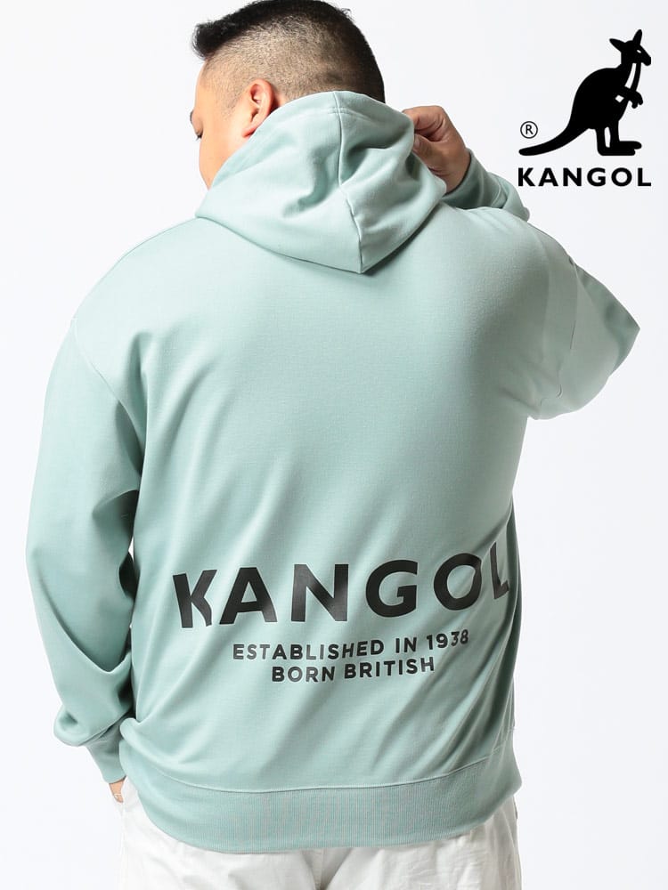 大きいサイズ メンズ KANGOL (カンゴール) ブランドロゴ バックプリント プルオーバー スウェット 長袖 パーカー