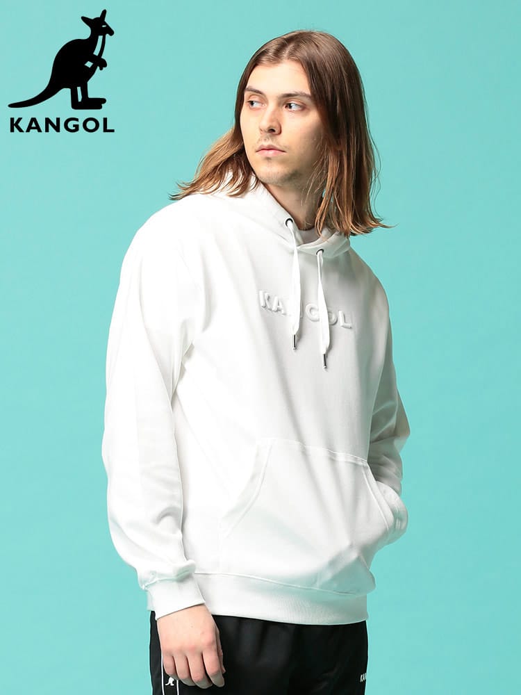 KANGOL (カンゴール) ポンチ エンボスロゴ フード プルオーバー パーカー