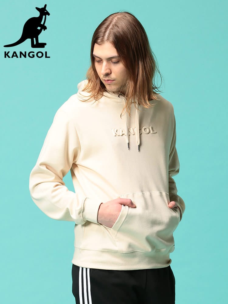 KANGOL (カンゴール) ポンチ エンボスロゴ フード プルオーバー パーカー