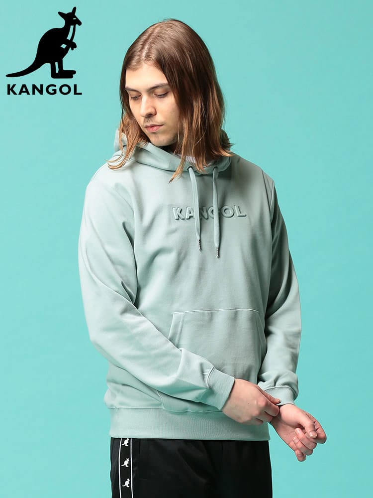 KANGOL (カンゴール) ポンチ エンボスロゴ フード プルオーバー パーカー