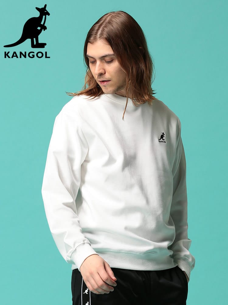 KANGOL (カンゴール) ポンチ バックBOXプリント クルーネック トレーナー
