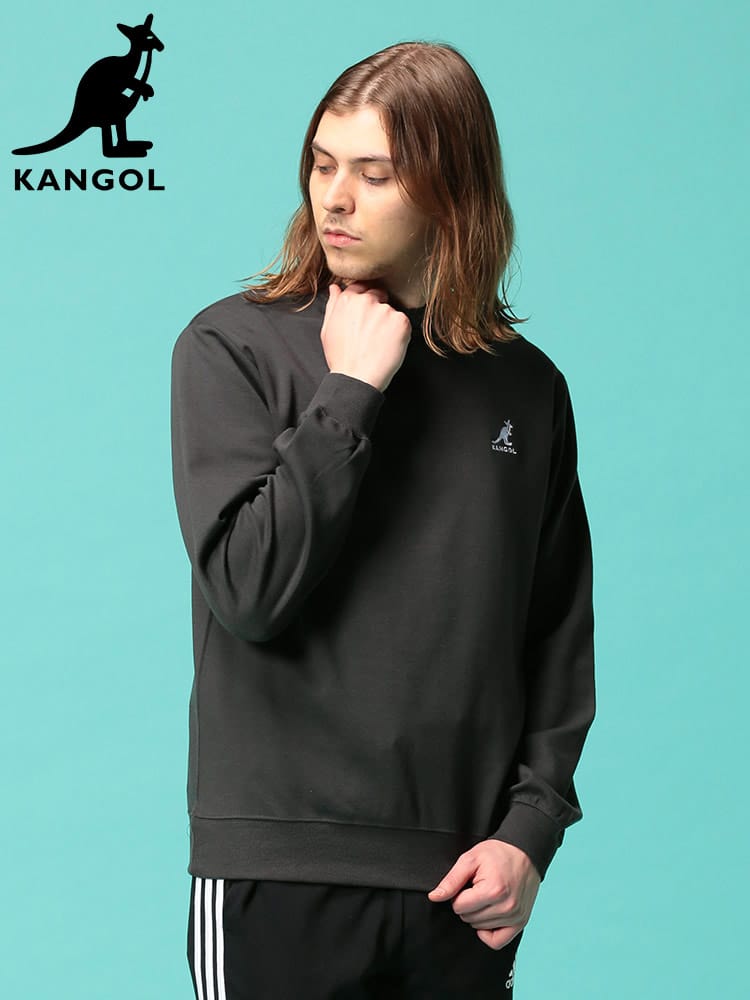 KANGOL (カンゴール) ポンチ バックBOXプリント クルーネック トレーナー