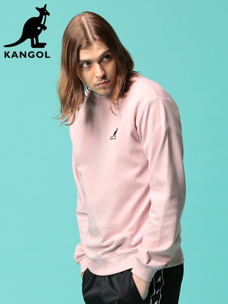 KANGOL (カンゴール) ポンチ バックBOXプリント クルーネック トレーナー