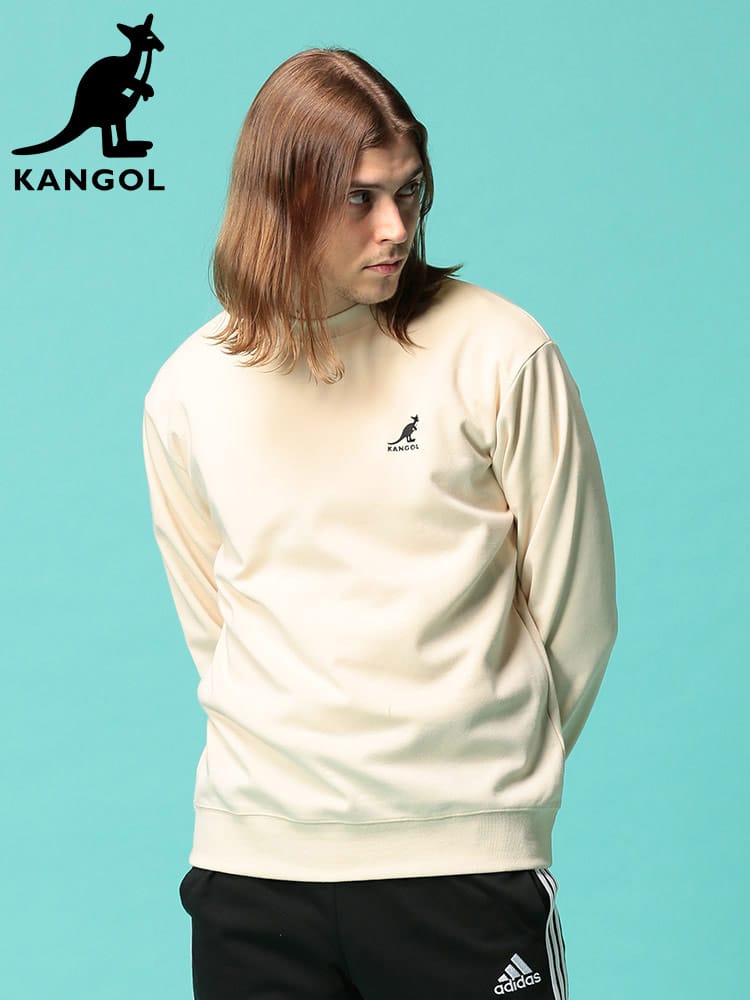 KANGOL (カンゴール) ポンチ バックBOXプリント クルーネック トレーナー