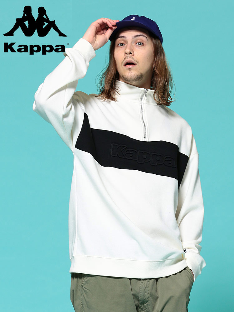Kappa (カッパ) 切り替え エンボスロゴ ハーフジップ 長袖 シャツ【サカゼン公式通販】