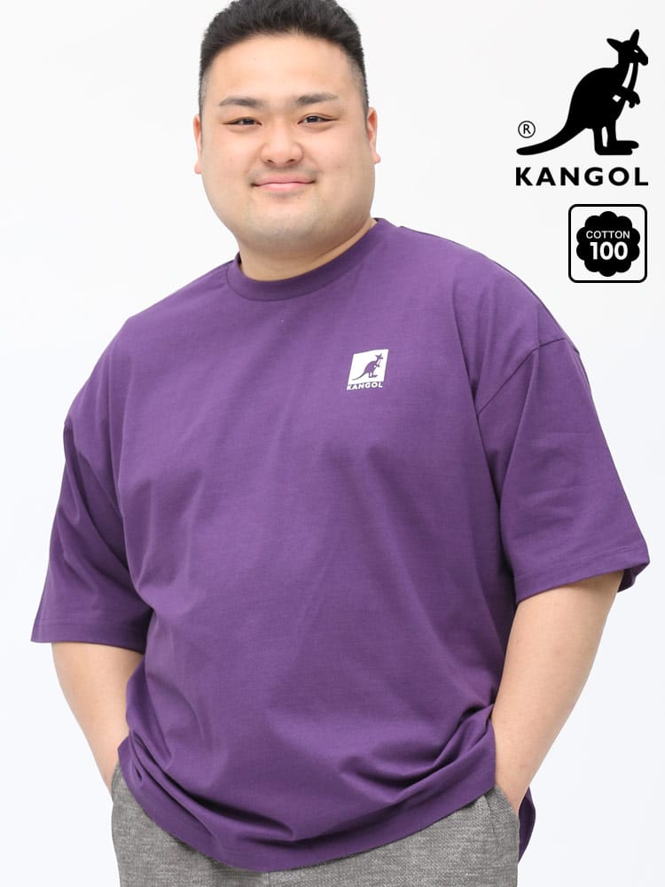 大きいサイズ メンズ KANGOL (カンゴール) 天竺 スクエアペイズリー クルーネック 半袖 Tシャツ