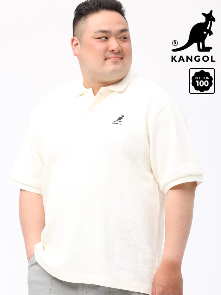 大きいサイズ メンズ KANGOL (カンゴール) ワンポイントロゴ 半袖 ポロシャツ