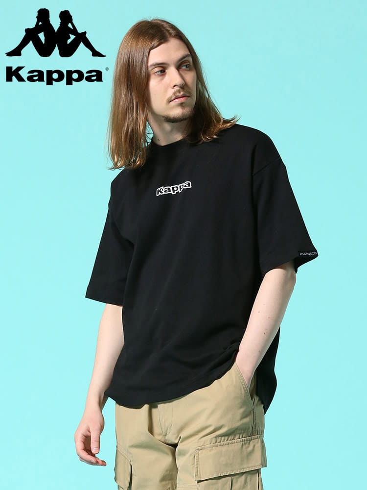 Kappa (カッパ) オーバーサイズ ポンチ バックBIGロゴ クルーネック 半袖 Tシャツ