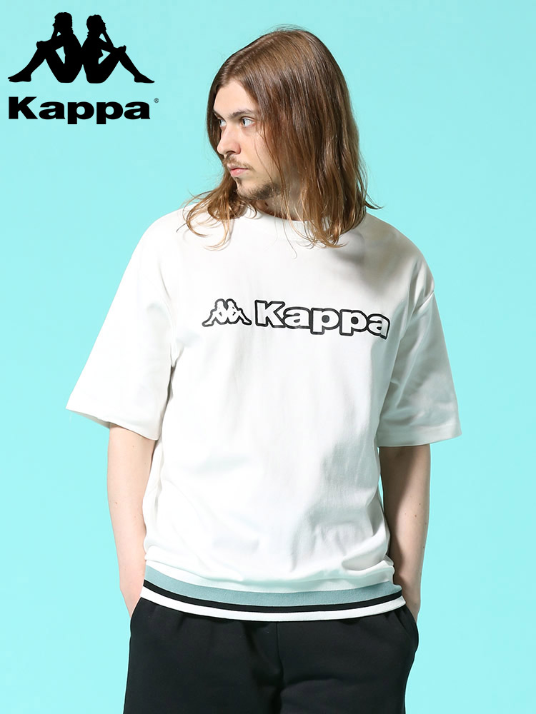 Kappa (カッパ) オーバーサイズ ポンチ 裾ライン ロゴプリント クルーネック 半袖 Tシャツ【サカゼン公式通販】