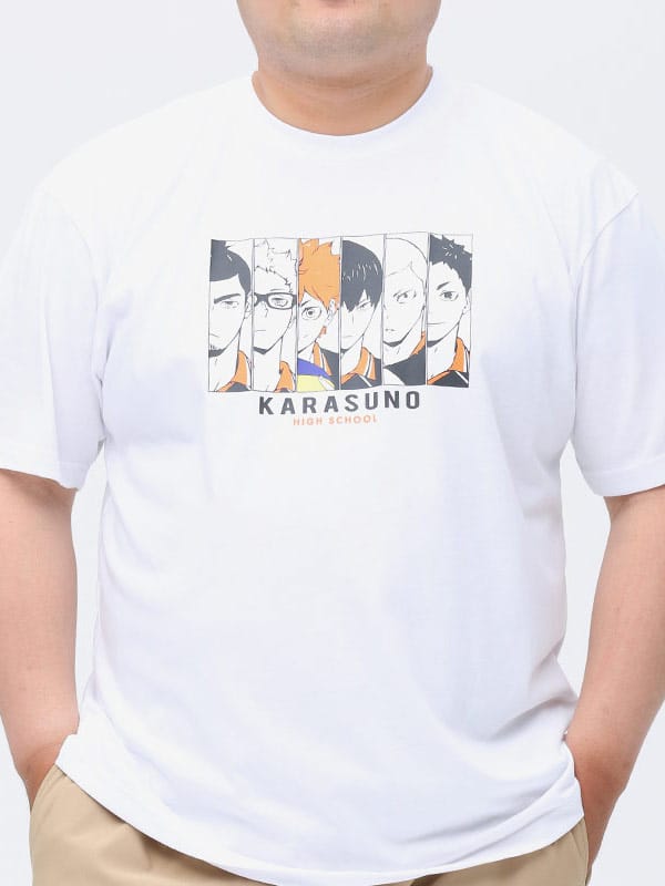 大きいサイズ メンズ ハイキュー (ハイキュー) ハイキュー 烏野 クルーネック 半袖 Tシャツ