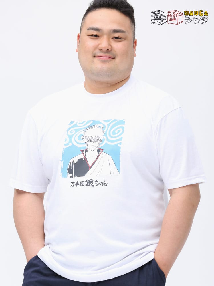 大きいサイズ メンズ 銀魂 (ギンタマ) 銀魂 万事屋銀ちゃん クルーネック 半袖 Tシャツ