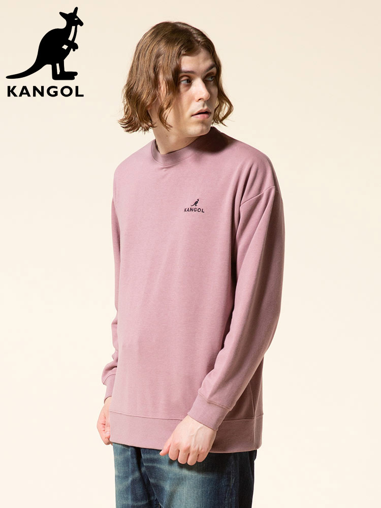 KANGOL (カンゴール) ロゴ刺繍 プリント ポンチ クルーネック トレーナー オーバーサイズ