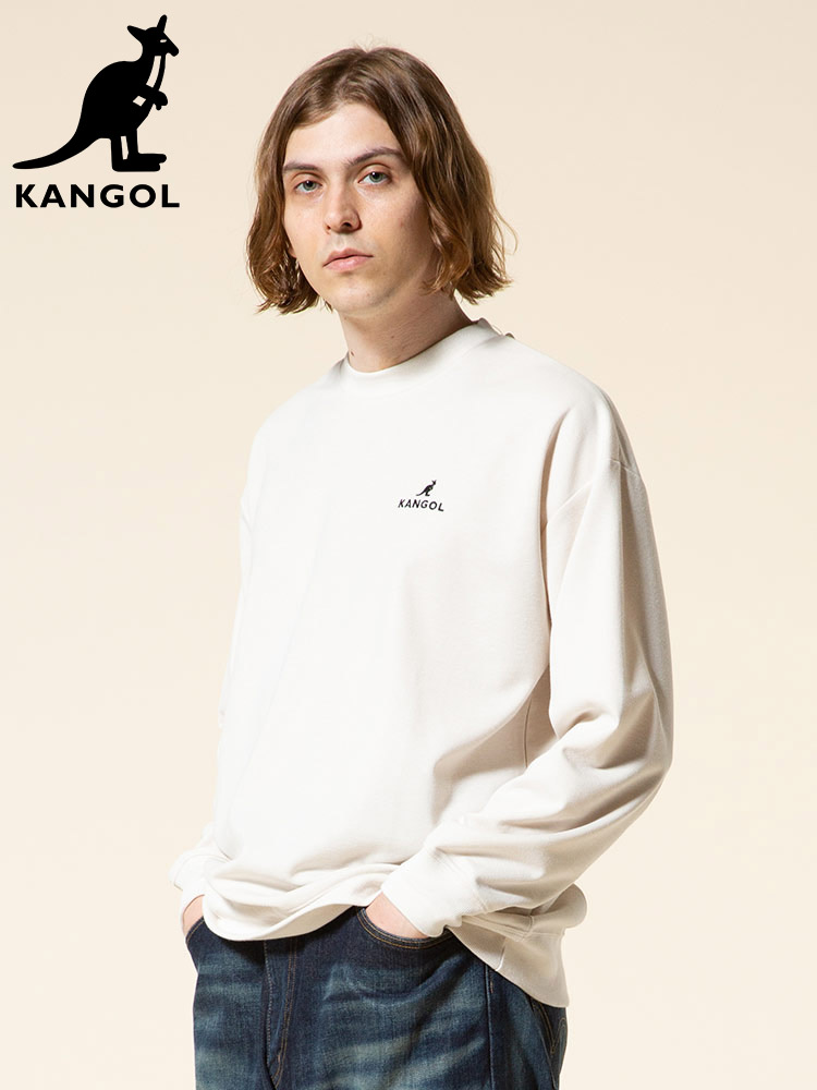 KANGOL (カンゴール) ロゴ刺繍 プリント ポンチ クルーネック トレーナー オーバーサイズ