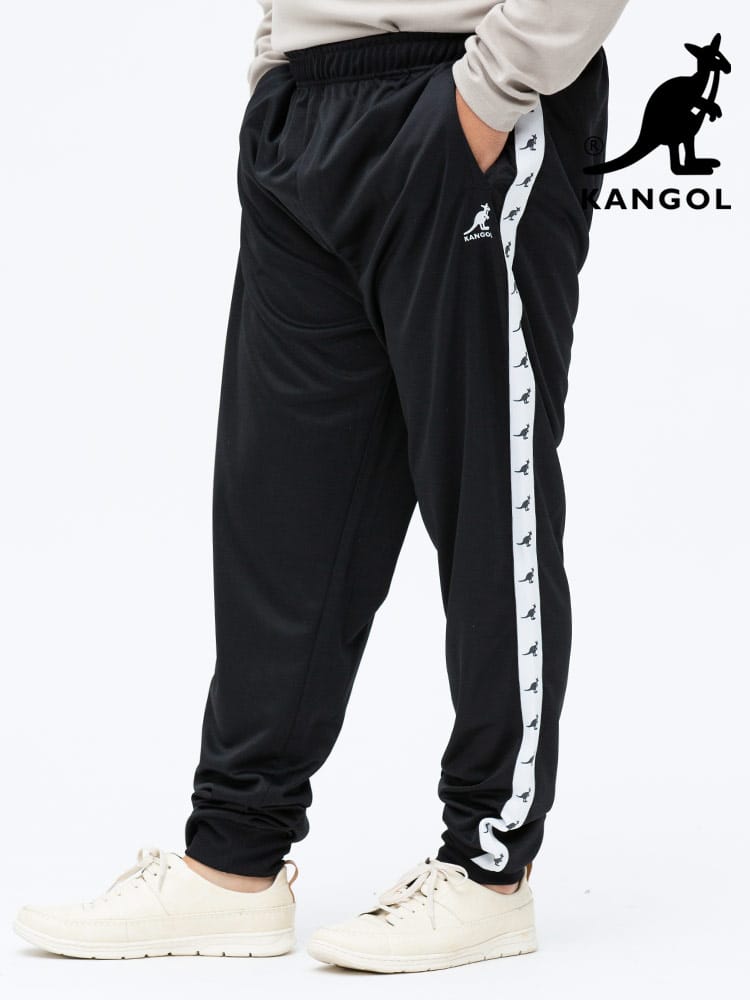 大きいサイズ メンズ KANGOL (カンゴール) エステル サイドライン 前閉じ ロングパンツ