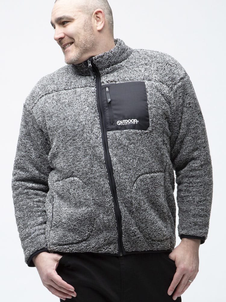 大きいサイズ メンズ OUTDOOR PRODUCTS (アウトドアプロダクツ) ボアフリース フルジップ スタンド ジャケット