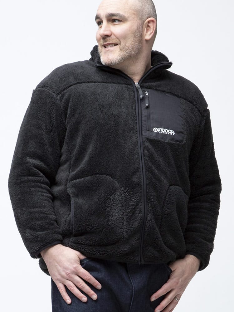 大きいサイズ メンズ OUTDOOR PRODUCTS (アウトドアプロダクツ) ボアフリース フルジップ スタンド ジャケット