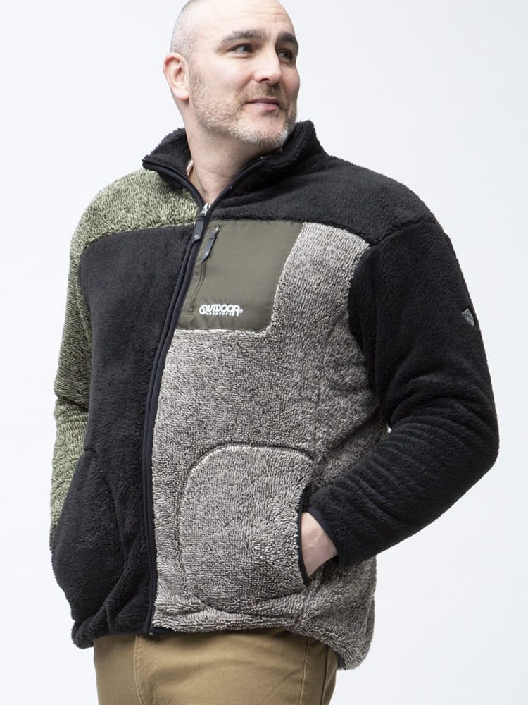 大きいサイズ メンズ OUTDOOR PRODUCTS (アウトドアプロダクツ) ボアフリース フルジップ スタンド ジャケット