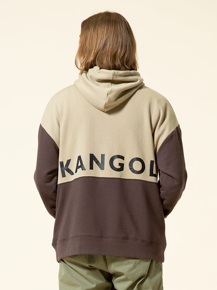 KANGOL (カンゴール) 裏毛 バイカラー ロゴ ビッグシルエット 長袖