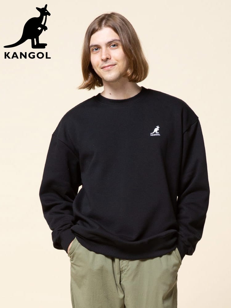 KANGOL (カンゴール) 裏起毛 ワンポイント クルーネック トレーナー WIDEBODY