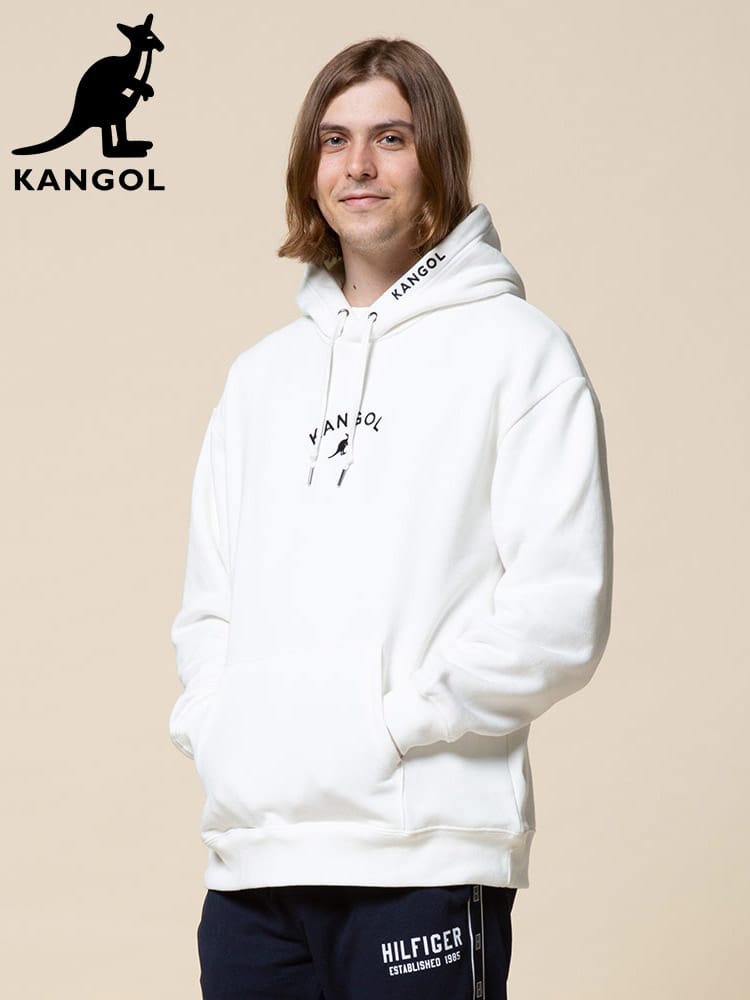 KANGOL (カンゴール) 裏起毛 ロゴ刺繍 プルオーバー パーカー WIDEBODY