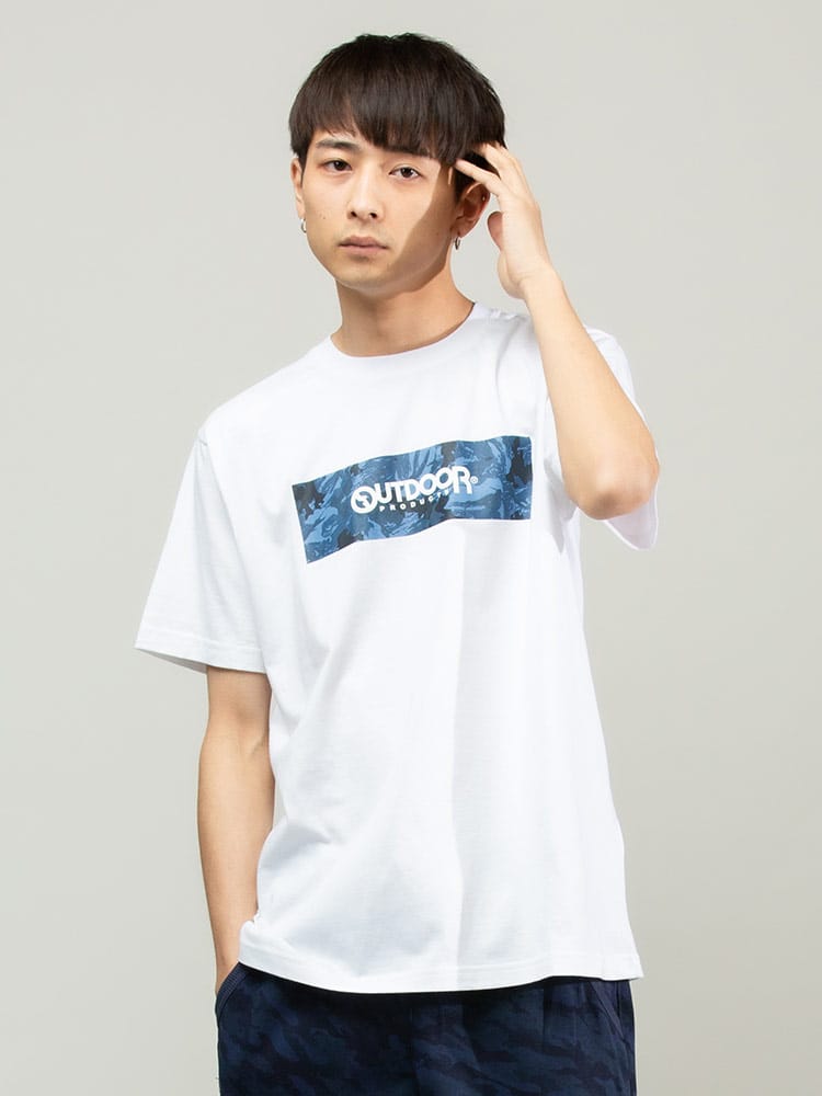 OUTDOOR PRODUCTS (アウトドアプロダクツ) 天竺 スクエア迷彩 クルーネック 半袖 Tシャツ