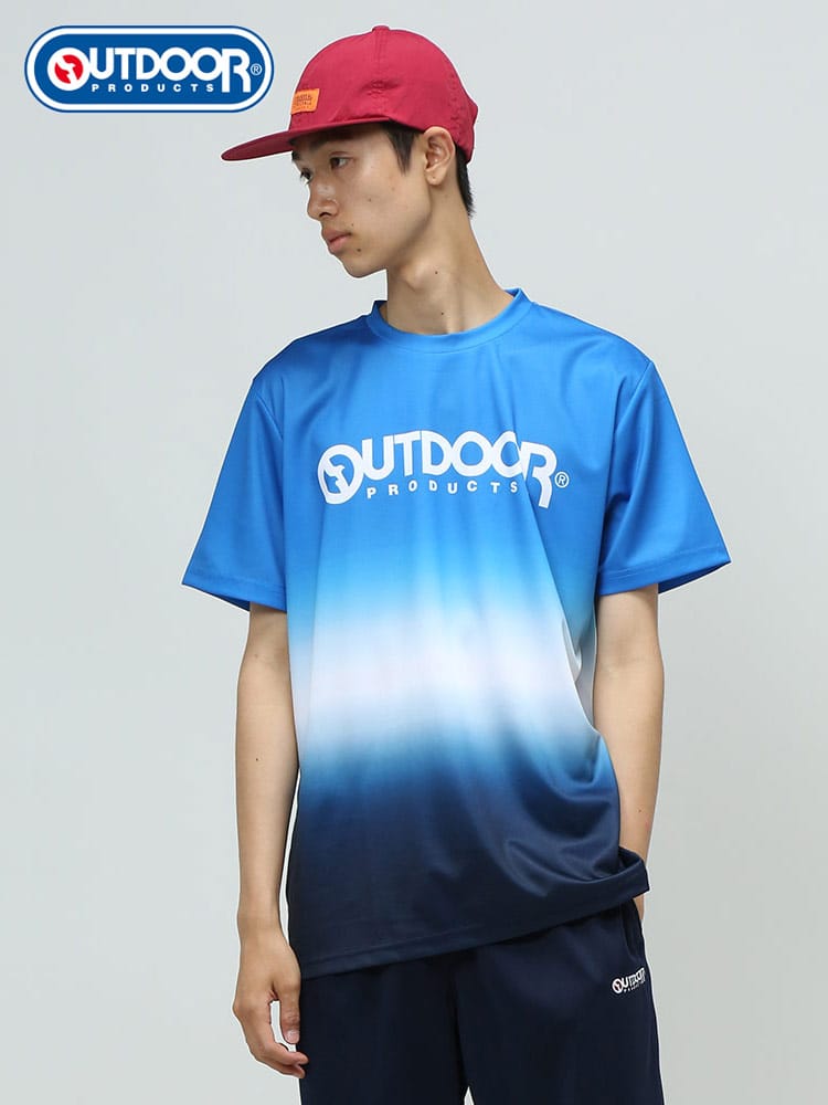 OUTDOOR PRODUCTS (アウトドアプロダクツ) ドライ グラデーション クルーネック 半袖 Tシャツ