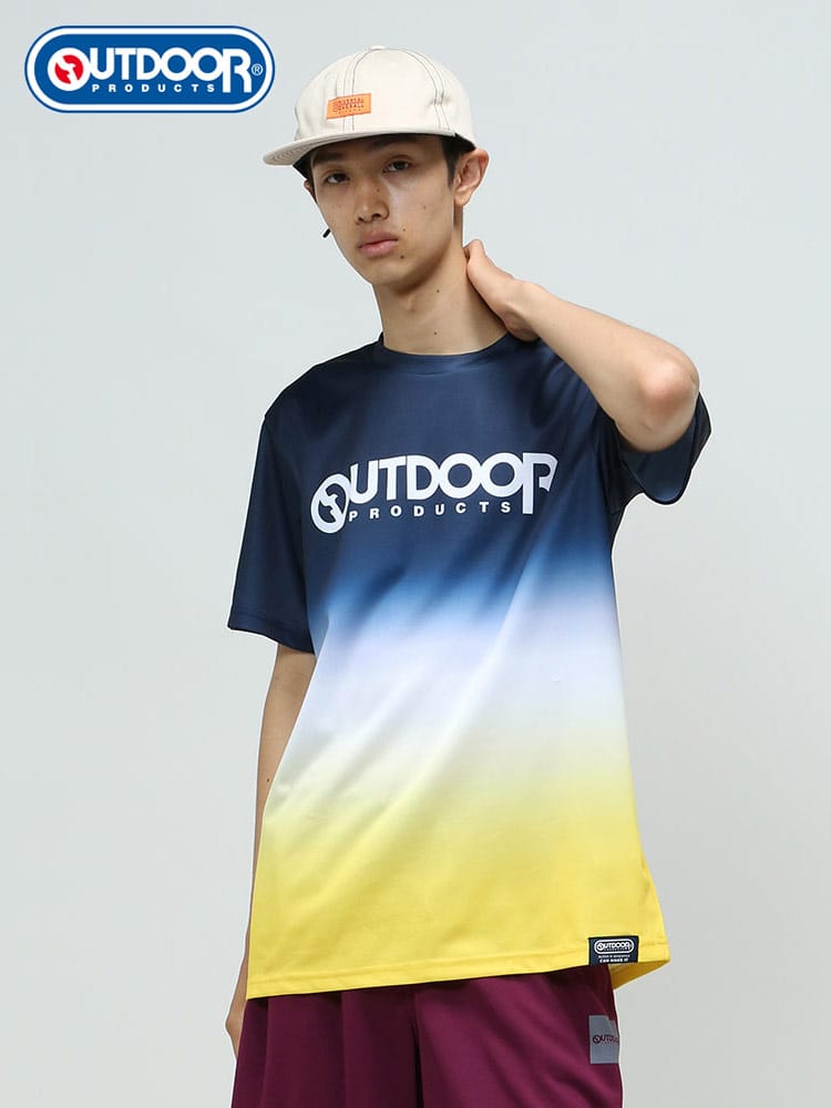 OUTDOOR PRODUCTS (アウトドアプロダクツ) ドライ グラデーション クルーネック 半袖 Tシャツ