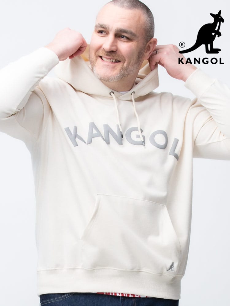 大きいサイズ メンズ KANGOL (カンゴール) アーチロゴ プルオーバー 長袖 パーカー