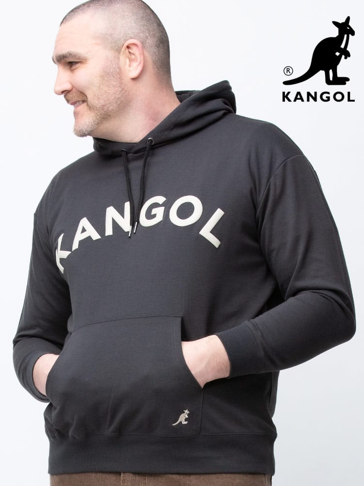 大きいサイズ メンズ KANGOL (カンゴール) アーチロゴ プルオーバー 長袖 パーカー
