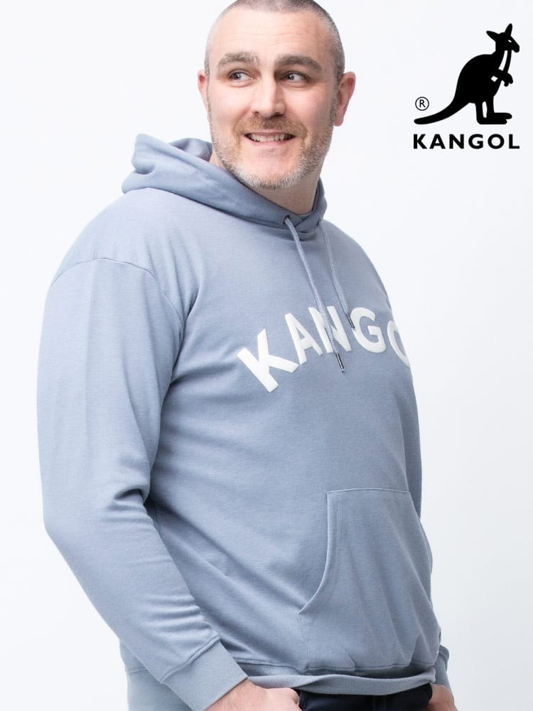 大きいサイズ メンズ KANGOL (カンゴール) アーチロゴ プルオーバー 長袖 パーカー