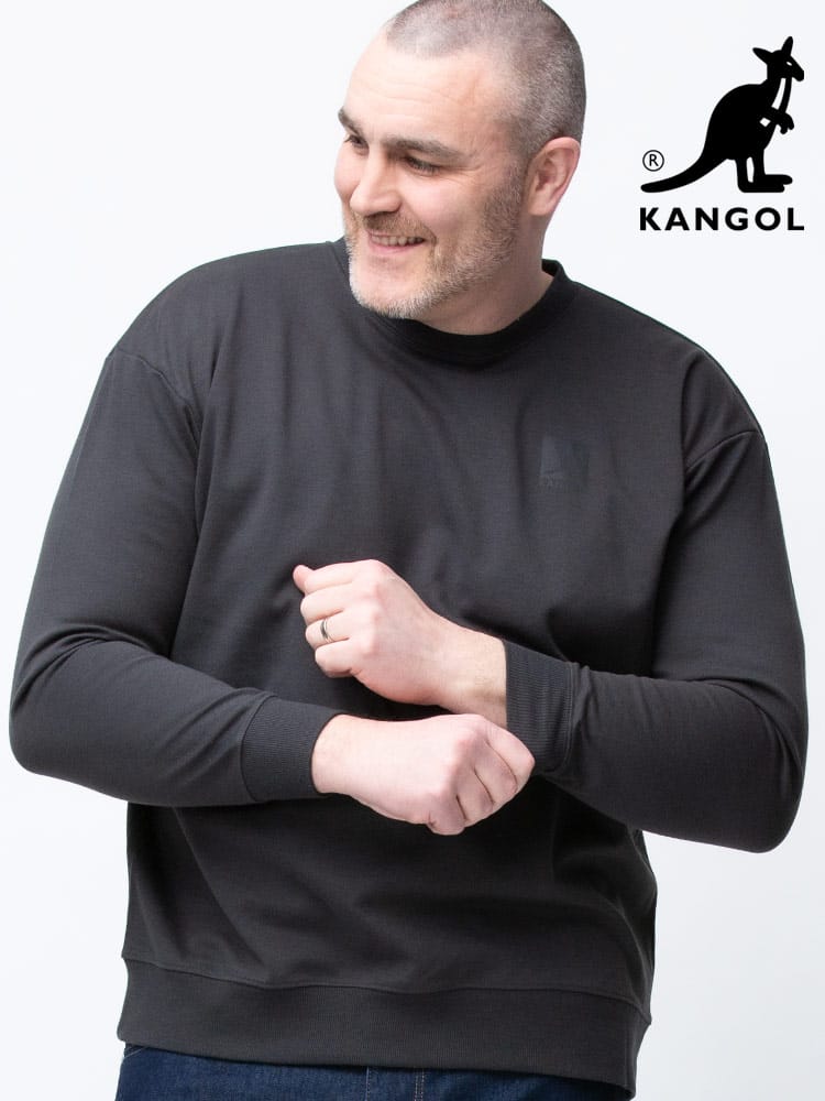 大きいサイズ メンズ KANGOL (カンゴール) バックエンボスロゴ クルーネック 長袖 トレーナー