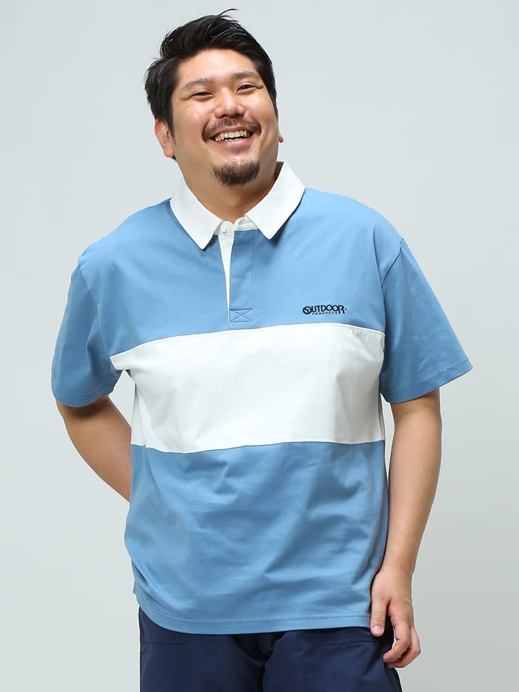 大きいサイズ メンズ OUTDOOR PRODUCTS (アウトドアプロダクツ) 天竺 切り替え 半袖 ポロシャツ
