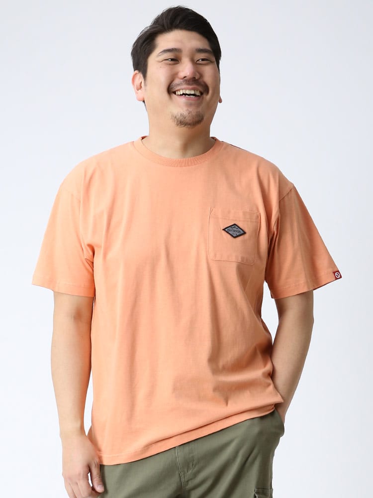 大きいサイズ メンズ OUTDOOR PRODUCTS (アウトドアプロダクツ) 天竺 ワンポイント ポケット クルーネック 半袖 Tシャツ
