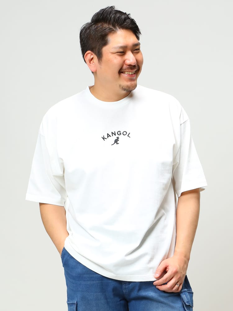大きいサイズ メンズ KANGOL (カンゴール) バックロゴ クルーネック 半袖 Tシャツ