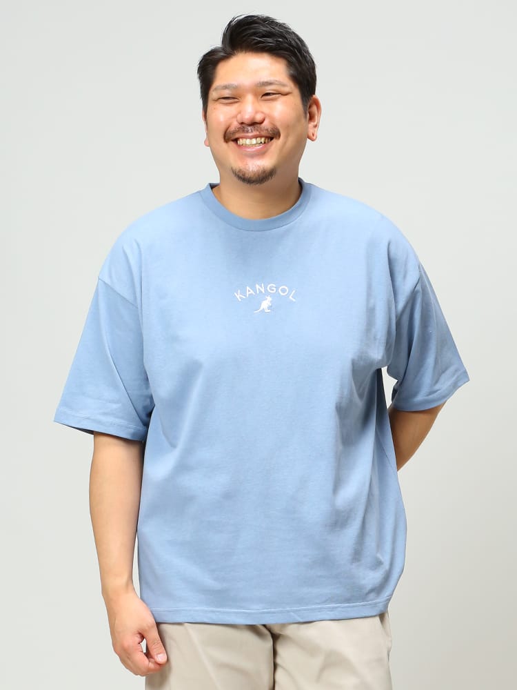 大きいサイズ メンズ KANGOL (カンゴール) バックロゴ クルーネック 半袖 Tシャツ