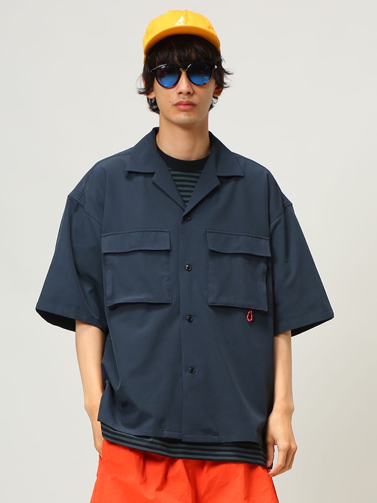 Coleman (コールマン) 無地 ポケット オープンカラー 半袖 シャツ