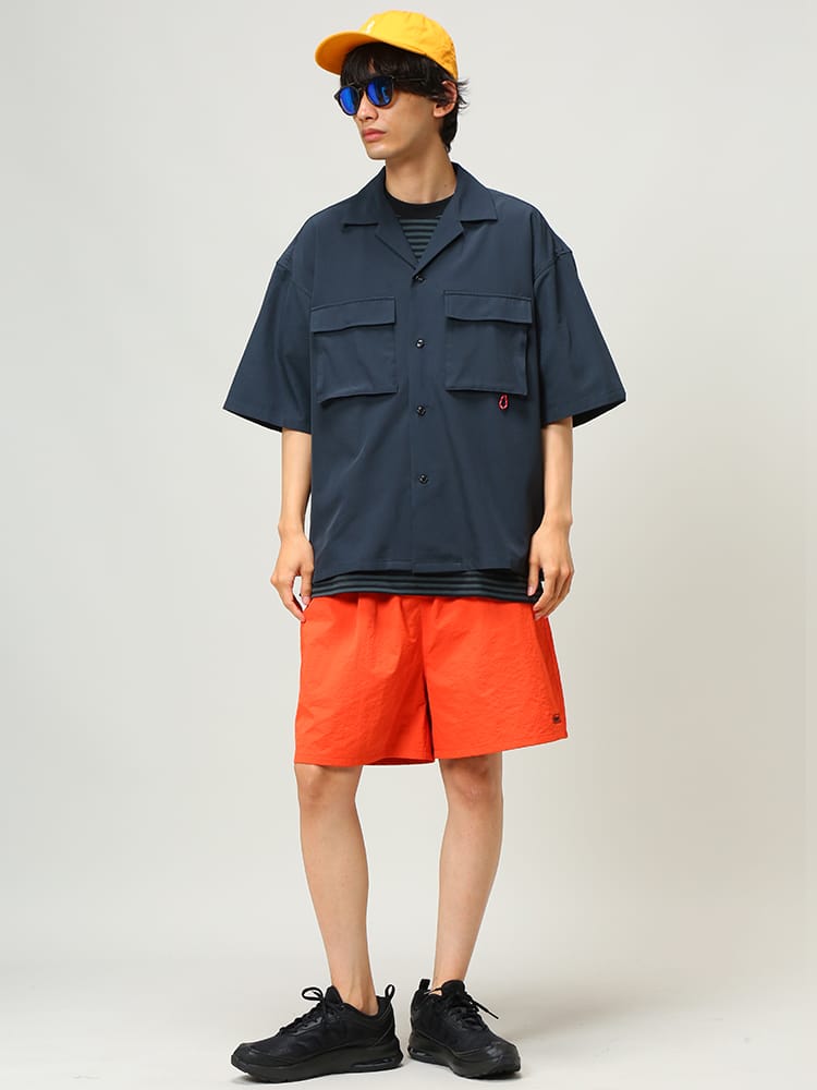 Coleman (コールマン) 無地 ポケット オープンカラー 半袖 シャツ M L