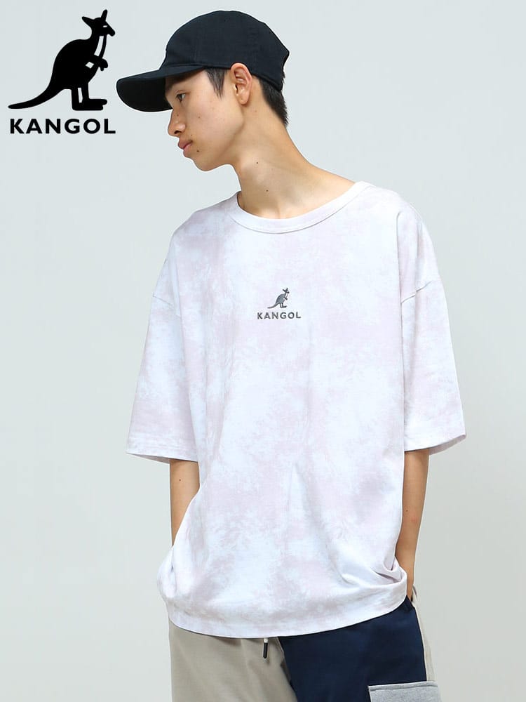 KANGOL (カンゴール) 天竺 タイダイ柄 クルーネック 半袖 Tシャツ